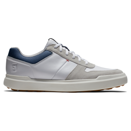 FootJoy Contour Casual Spikeless pánské golfové boty - White/Navy/Grey