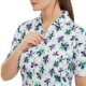 FootJoy Half-Sleeve Floral Print Lisle dámské golfové polo - Lavender/Mint/Navy