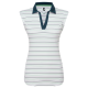 FootJoy Sleeveless Striped Lisle dámské golfové polo - White/Navy