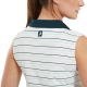 FootJoy Sleeveless Striped Lisle dámské golfové polo - White/Navy