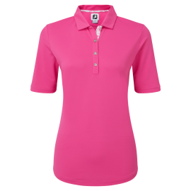 FootJoy Half-Sleeve Solid Pique dámské golfové polo - Hot Pink