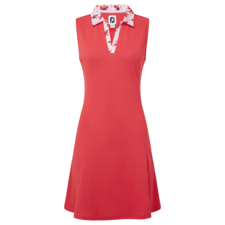 FootJoy Dress With Floral Trim dámské golfové šaty - Red