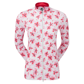 FootJoy Floral Print Full-Zip Midlayer dámská golfová mikina - Pink/Red/Black