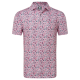 FootJoy Primrose Print Lisle pánské golfové tričko - Coral Red/Navy/White