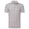 FootJoy Primrose Print Lisle pánské golfové tričko - Light Pink/White/Gravel