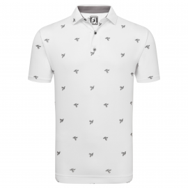 FootJoy Thistle Print Lisle pánské golfové tričko - White